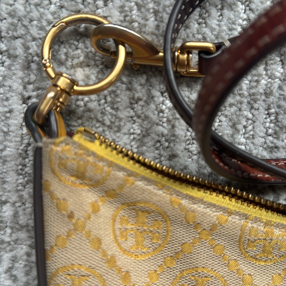 Tory Burch T Monogram Jaquard Mini Hobo goldfinch yellow - Picture 3 of 9